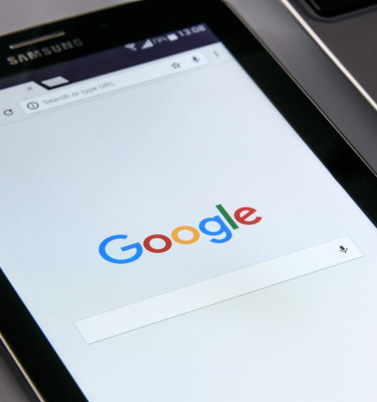 Tablet with Google Search Open